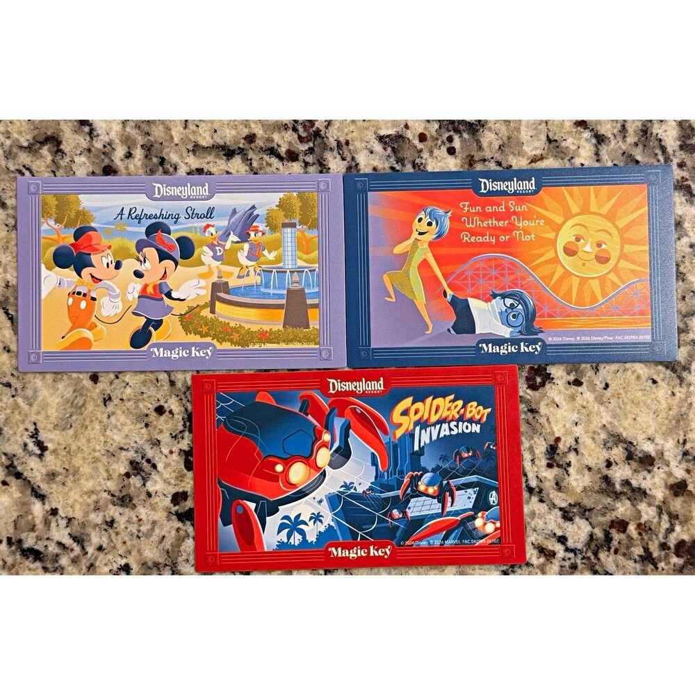 Disneyland DCA 25th Anniversary 2026 Magic Key Magnet Set Spider-Man Inside Out